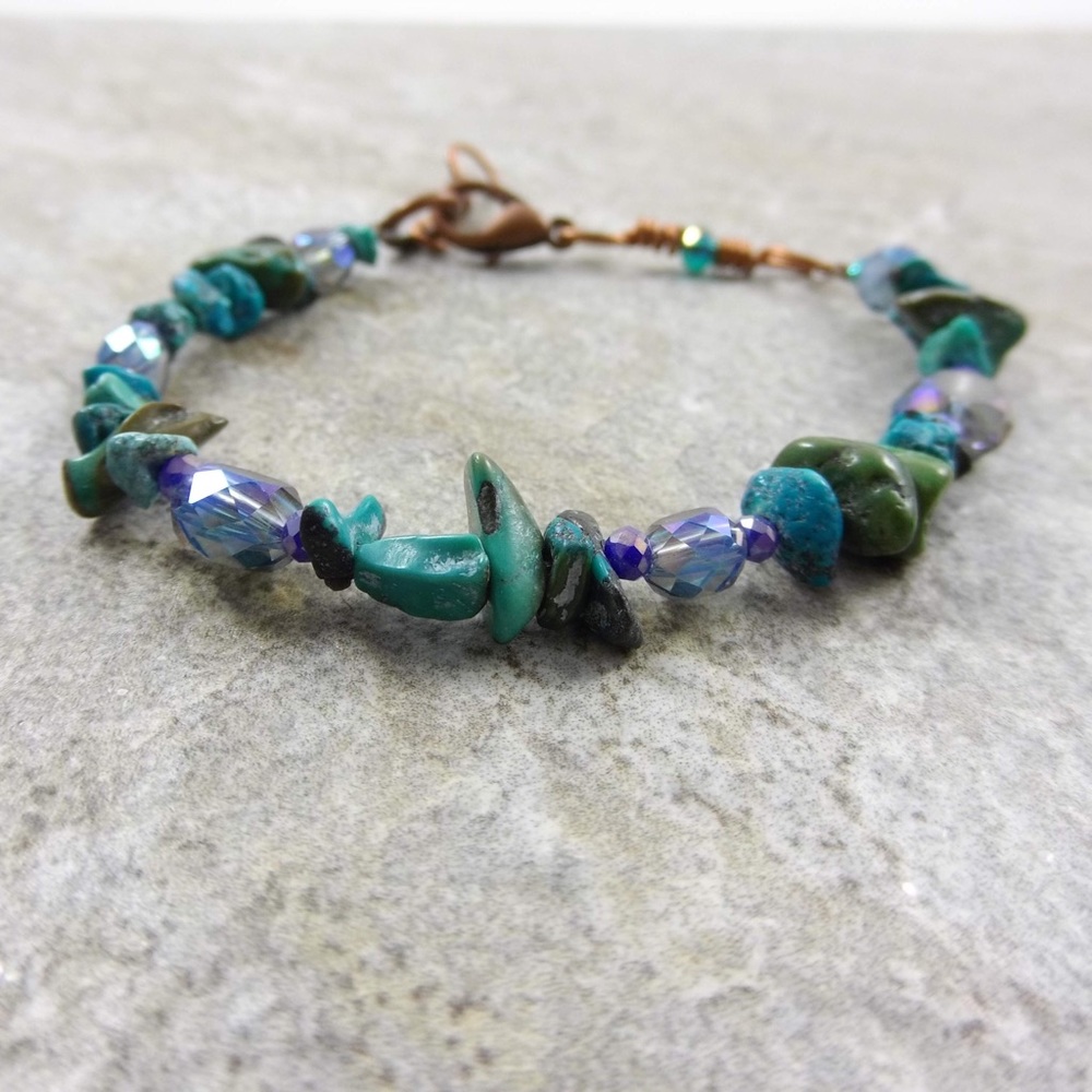 Crystal and turquoise bracelet